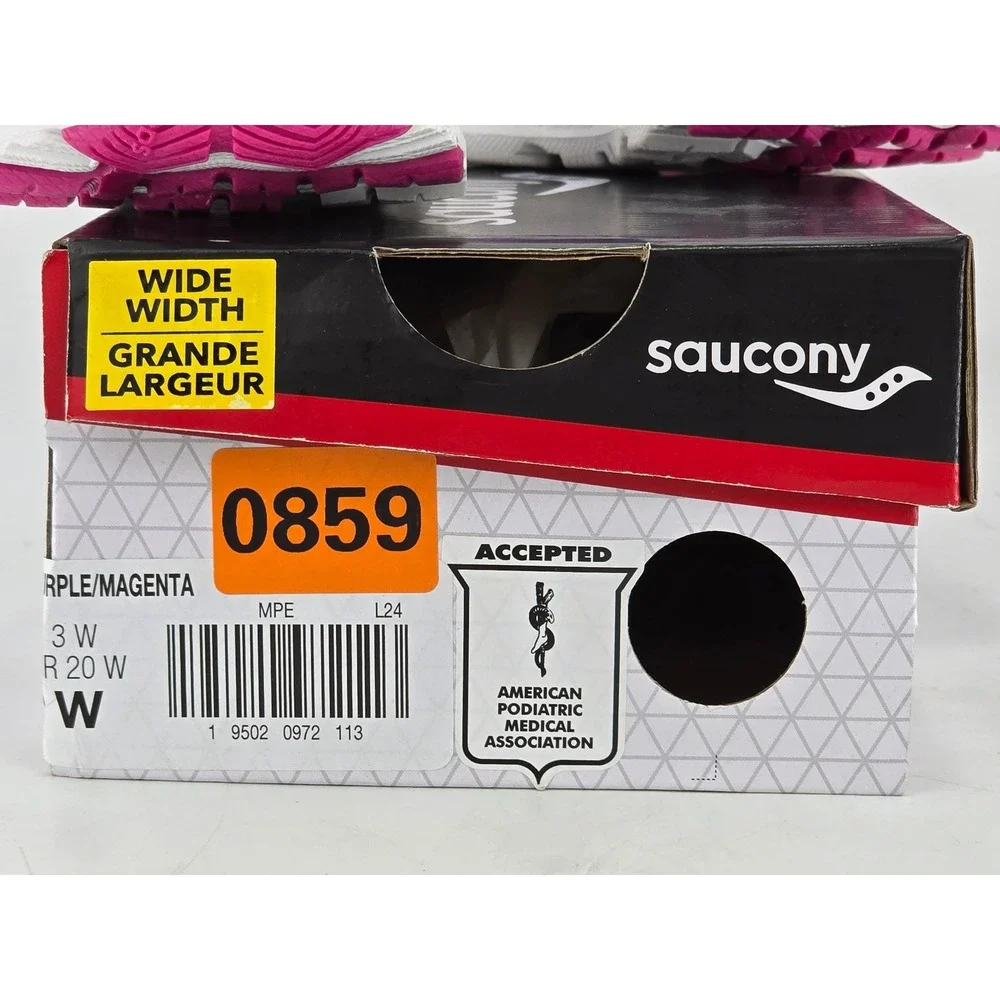 Saucony Ride 20 Sneakers Toddler 3 W Purple Magenta Hook Loop - New